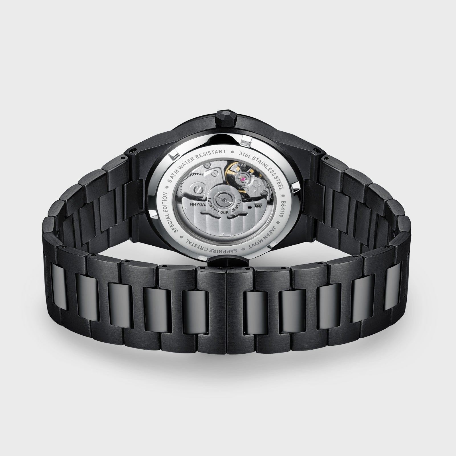 Vigoureux Automatic Watch Steel, Full black、mySite、botmansion