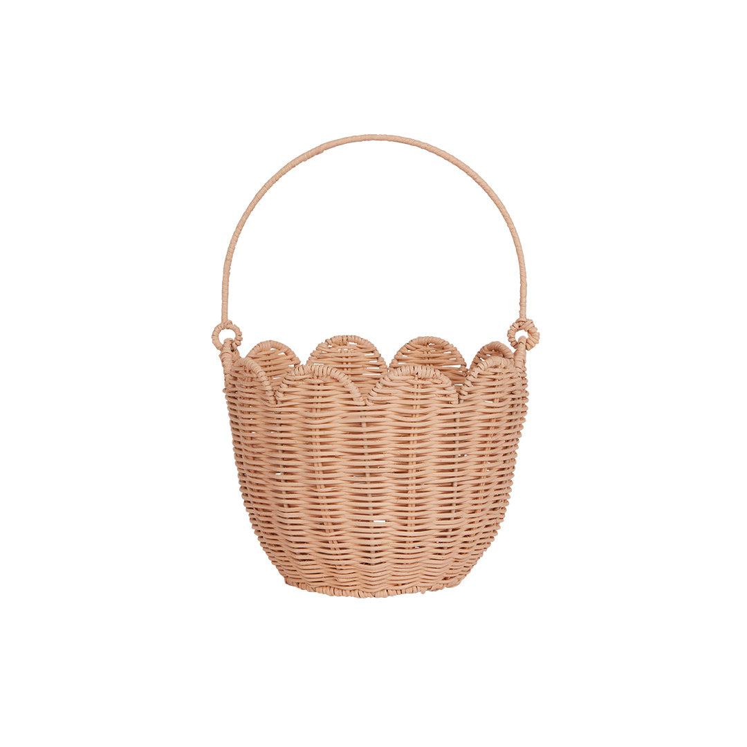  Olli Ella Rattan Tulip Carry Basket - Seashell Pink、mySite、merchandisen