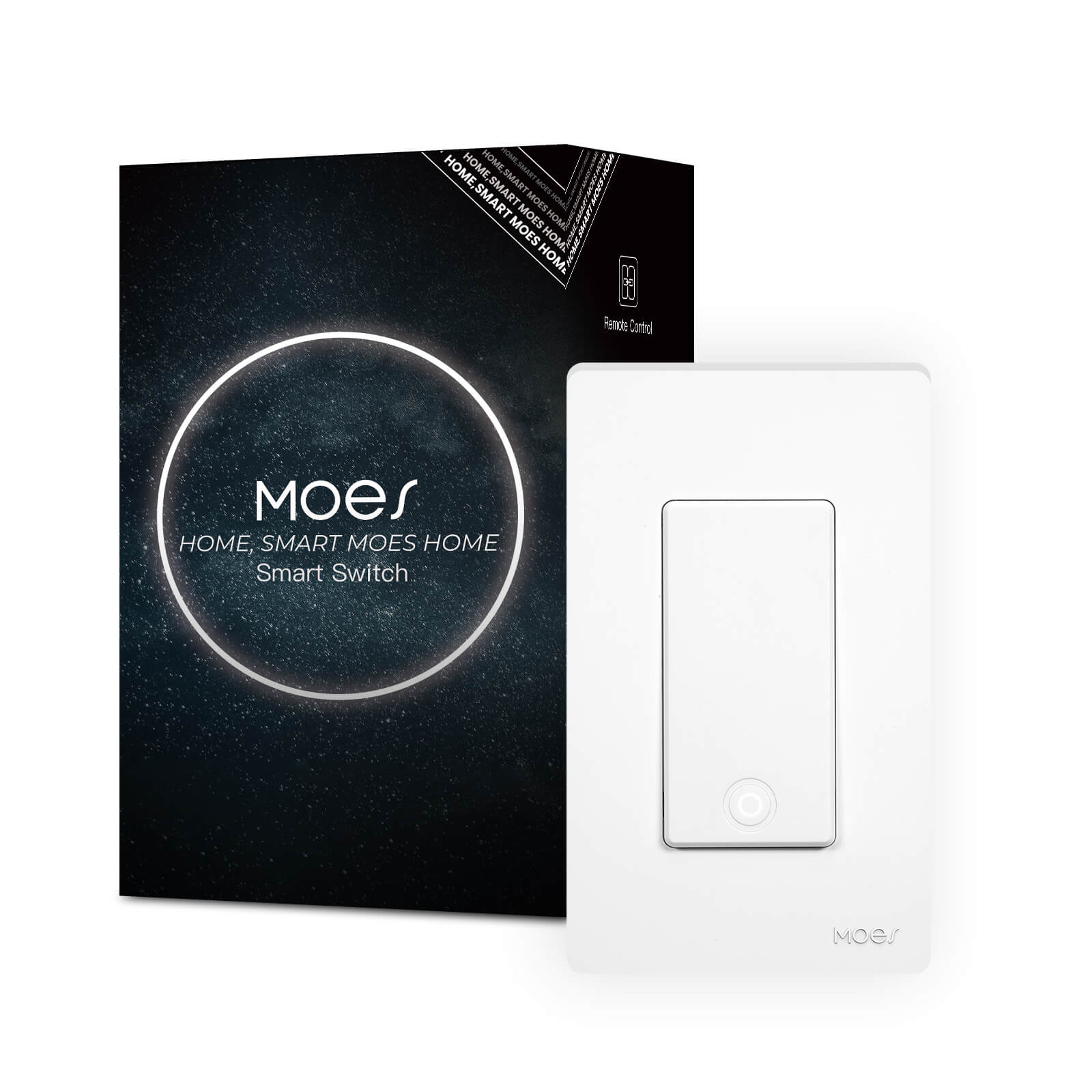 MOES Star Ring 2nd Generation Smart Single Pole 3 Way WIFI Switch 1/2/3/4 Gang、mySite、fannypackpong