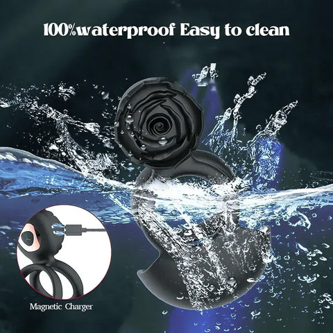 Rose Dual Stimulation Cock Ring