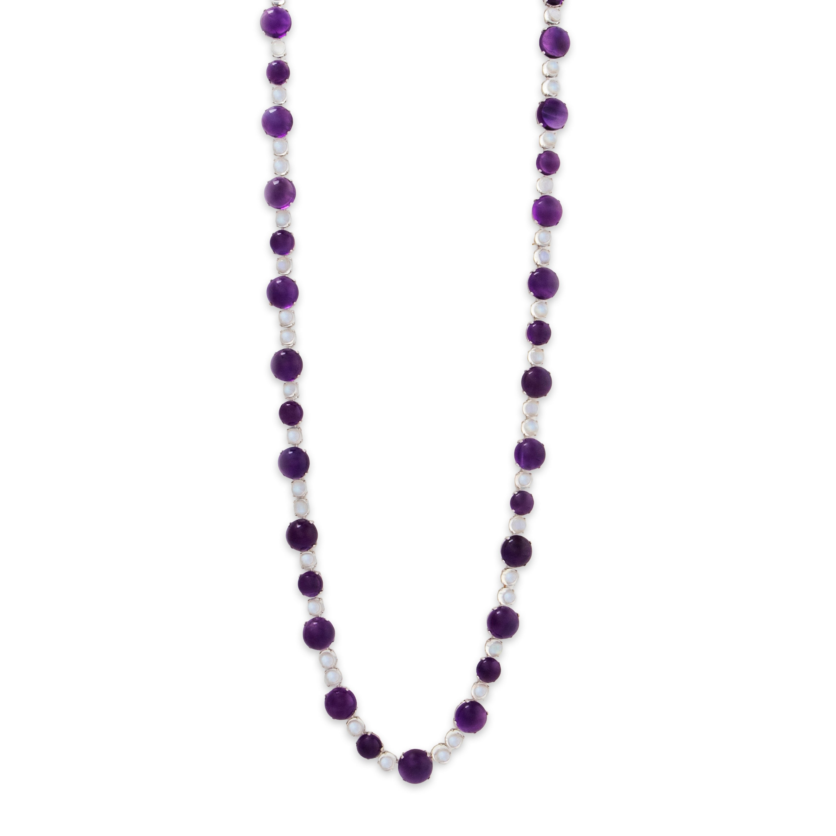 Abbott & Oaks 18k White Gold 281cttw Amethyst Moonstone Necklace 32、mySite、hinf8tx79