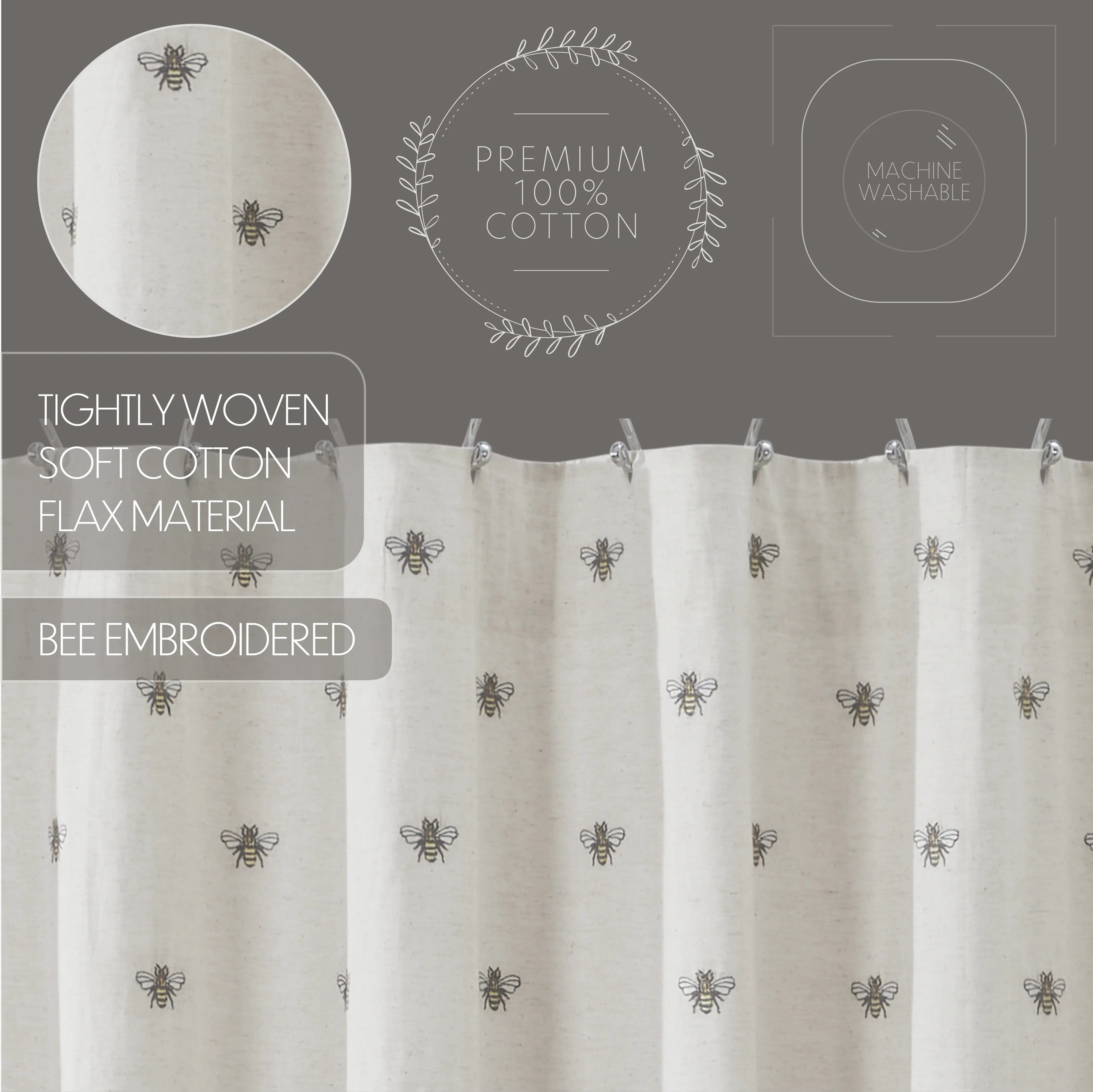 Honey Bee Shower Curtain Embroidered、mySite、g9winljtr