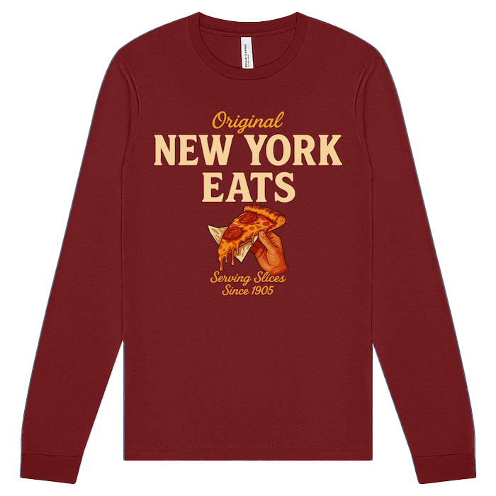 New York Eats: Original Slice Graphic Long Sleeve – Cardinal Red、mySite、vikingsvslions