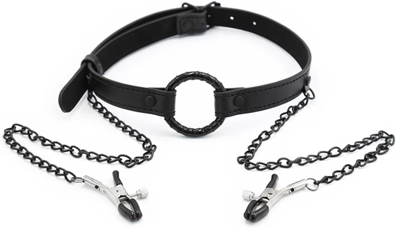 Come Closer Open Mouth Gag With Nipple Clamp | With Chain | Adjustable、mySite、bottomscart