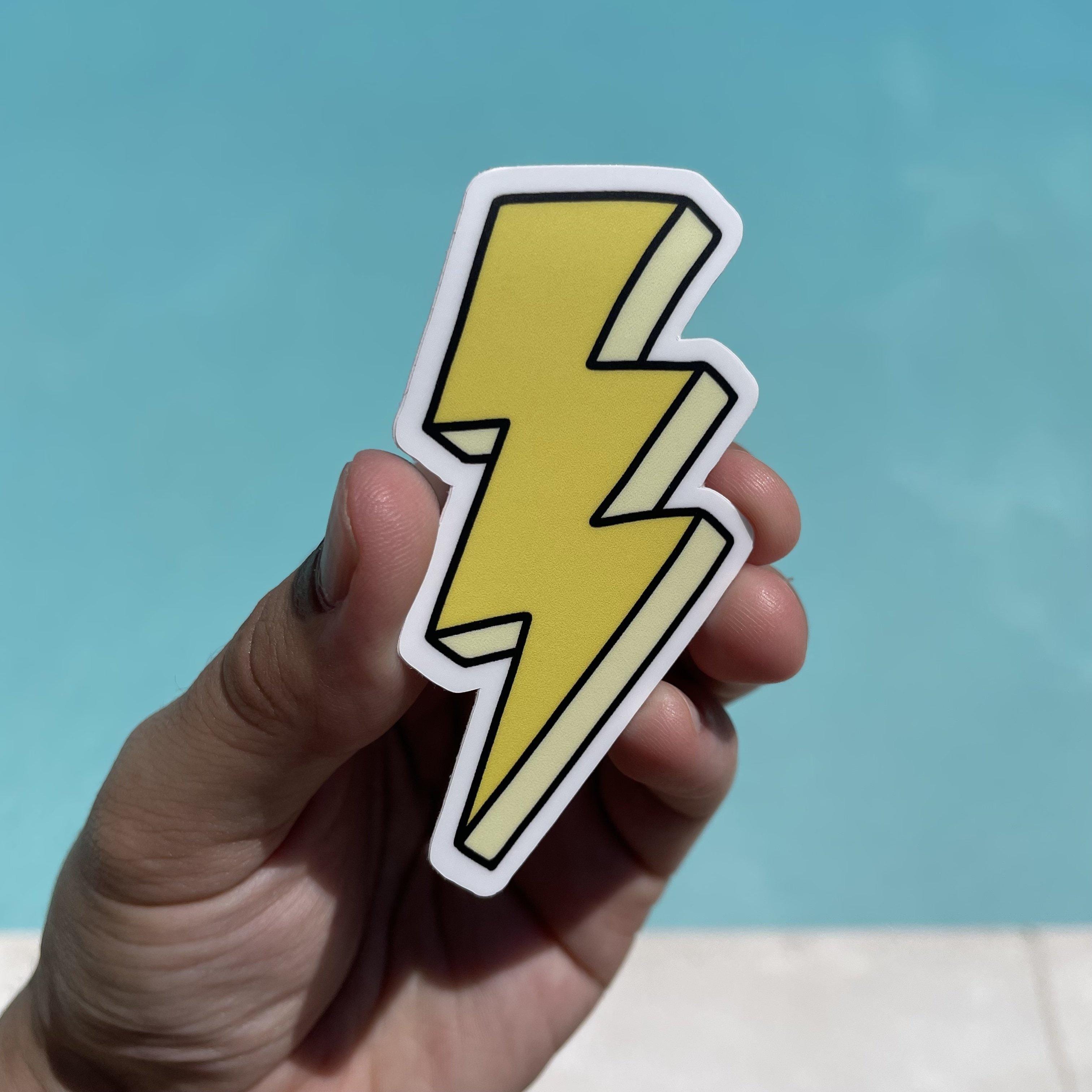  Yellow Long Lightning Bolt Aesthetic Sticker、mySite、elrpsem3k