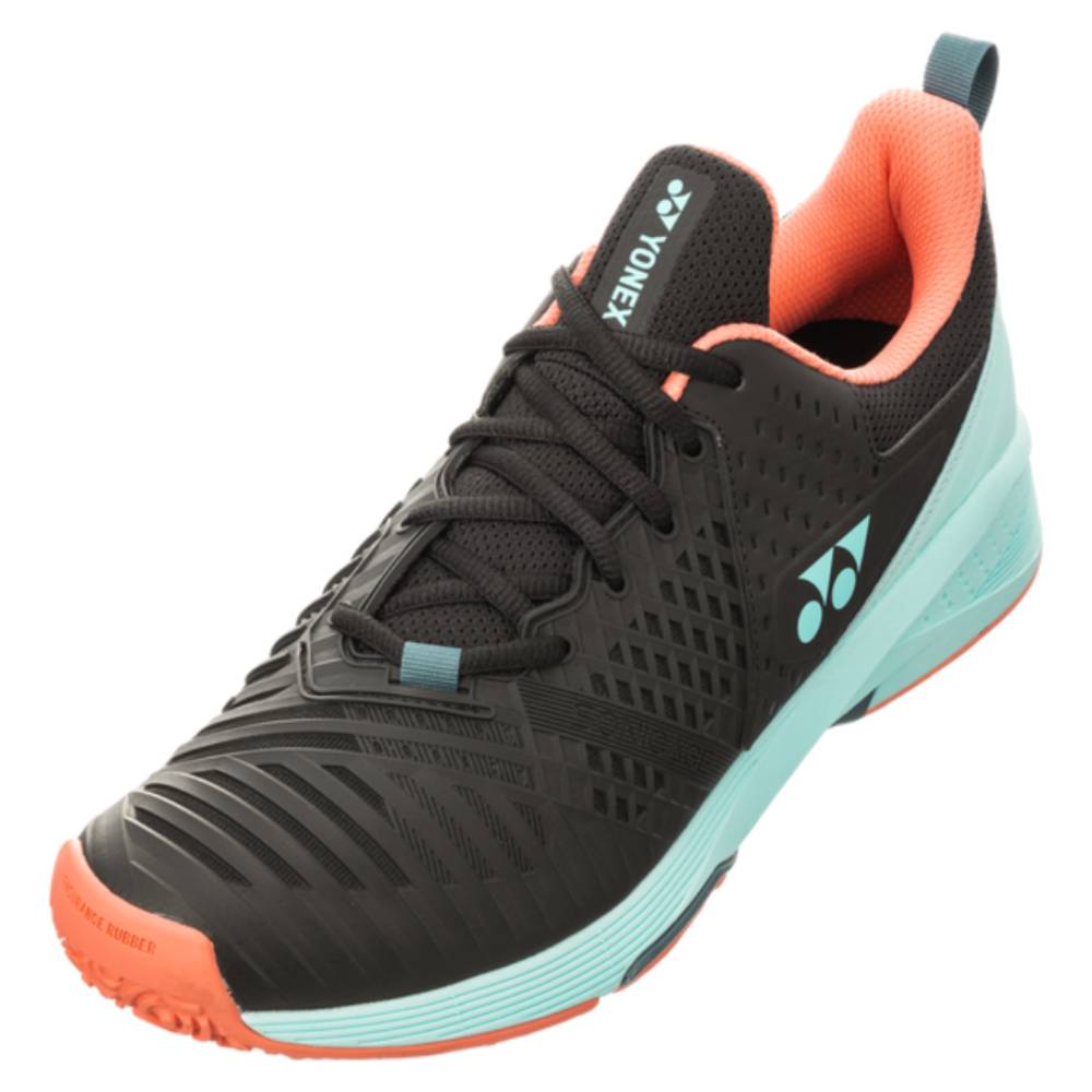 Yonex Power Cushion Sonicage 3 Clay Men's Tennis Shoe (Black/Sky Blue)