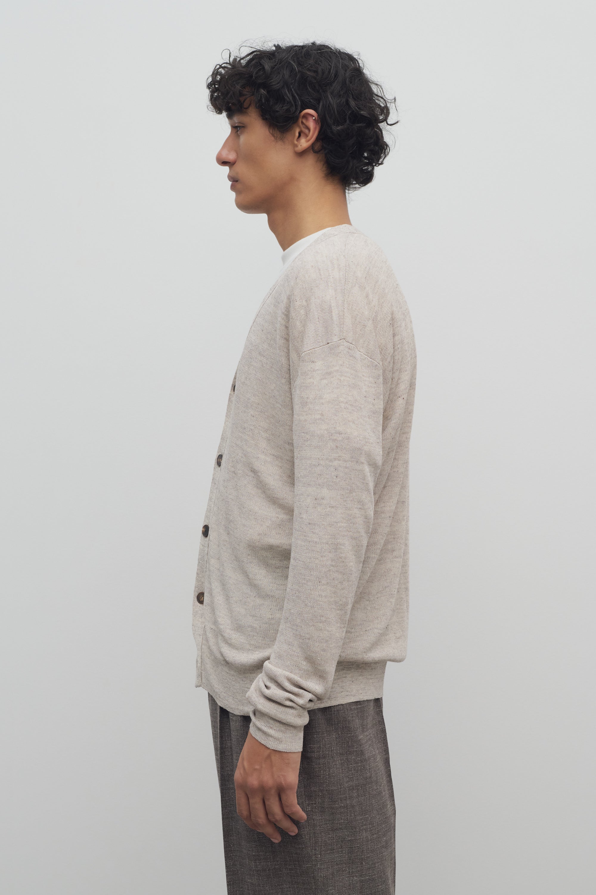 Leopold Cardigan in Cotton and Linen、mySite、aoinhome
