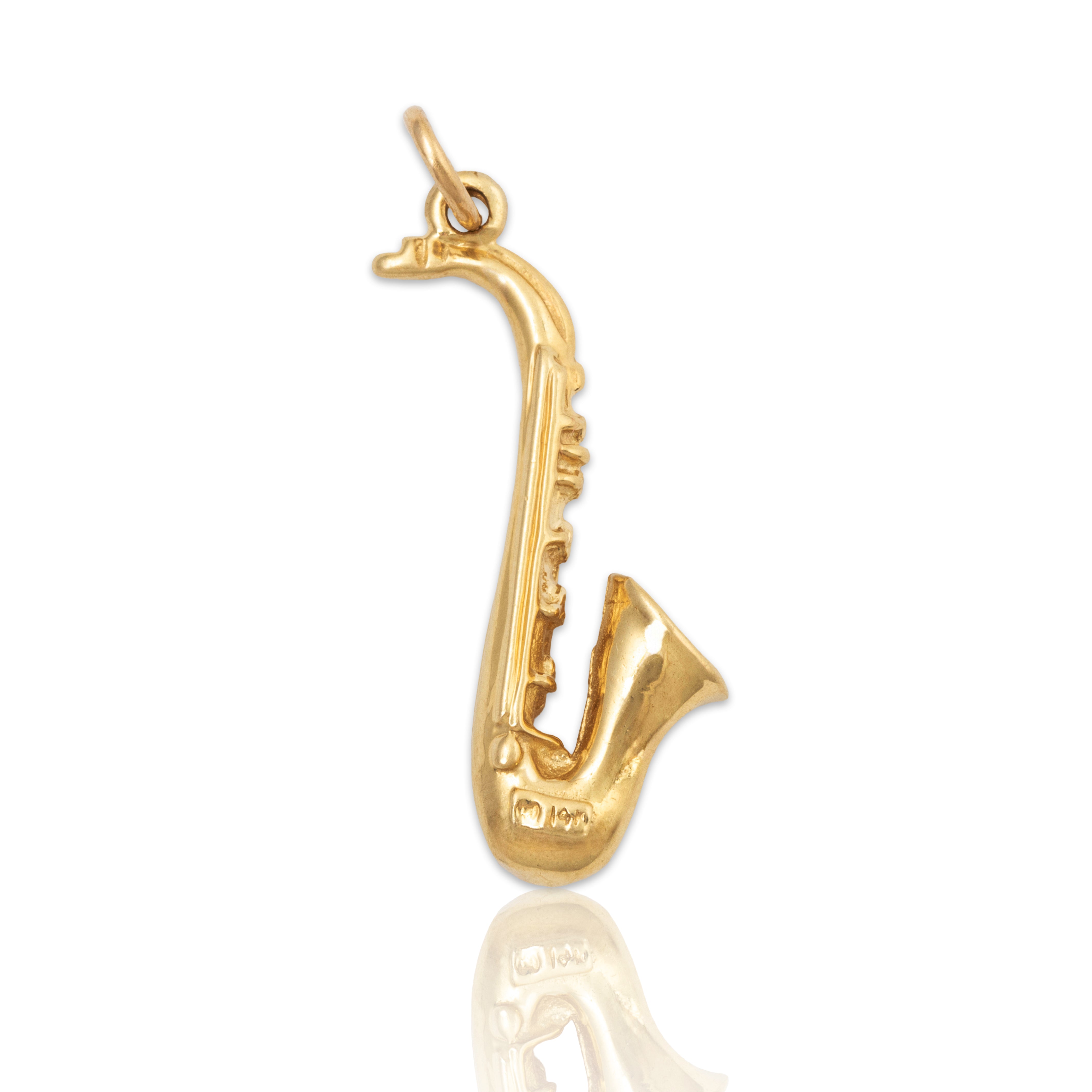 Vintage 14k Yellow Gold Saxophone Pendant / Charm、mySite、hinf8tx79