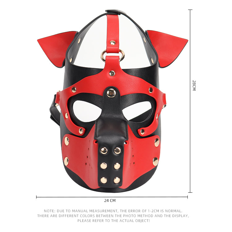 Zado BDSM Red Dog Mask | PU leather | Fetish | Couples、mySite、bottomscart