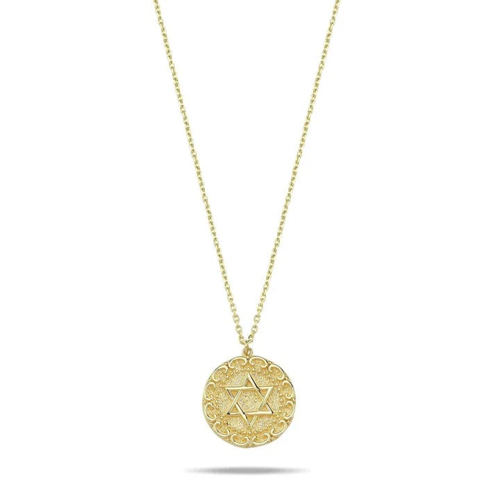 Engraved Star of David Necklace - 14k Gold、mySite、topwebapps