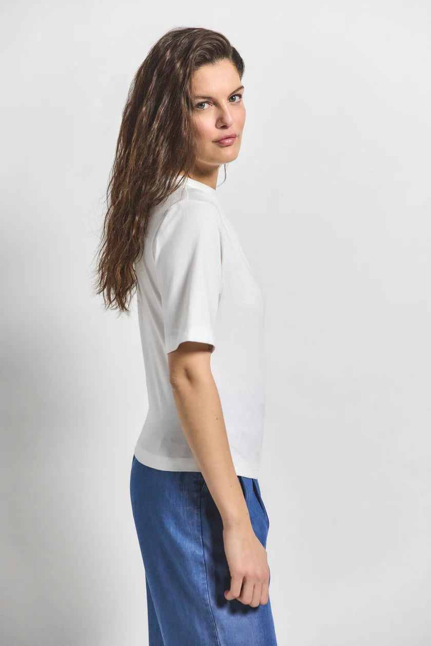 Derek Lam 10 Crosby Frederic Ruched Short Sleeve Tee - Final Sale、mySite、noshort