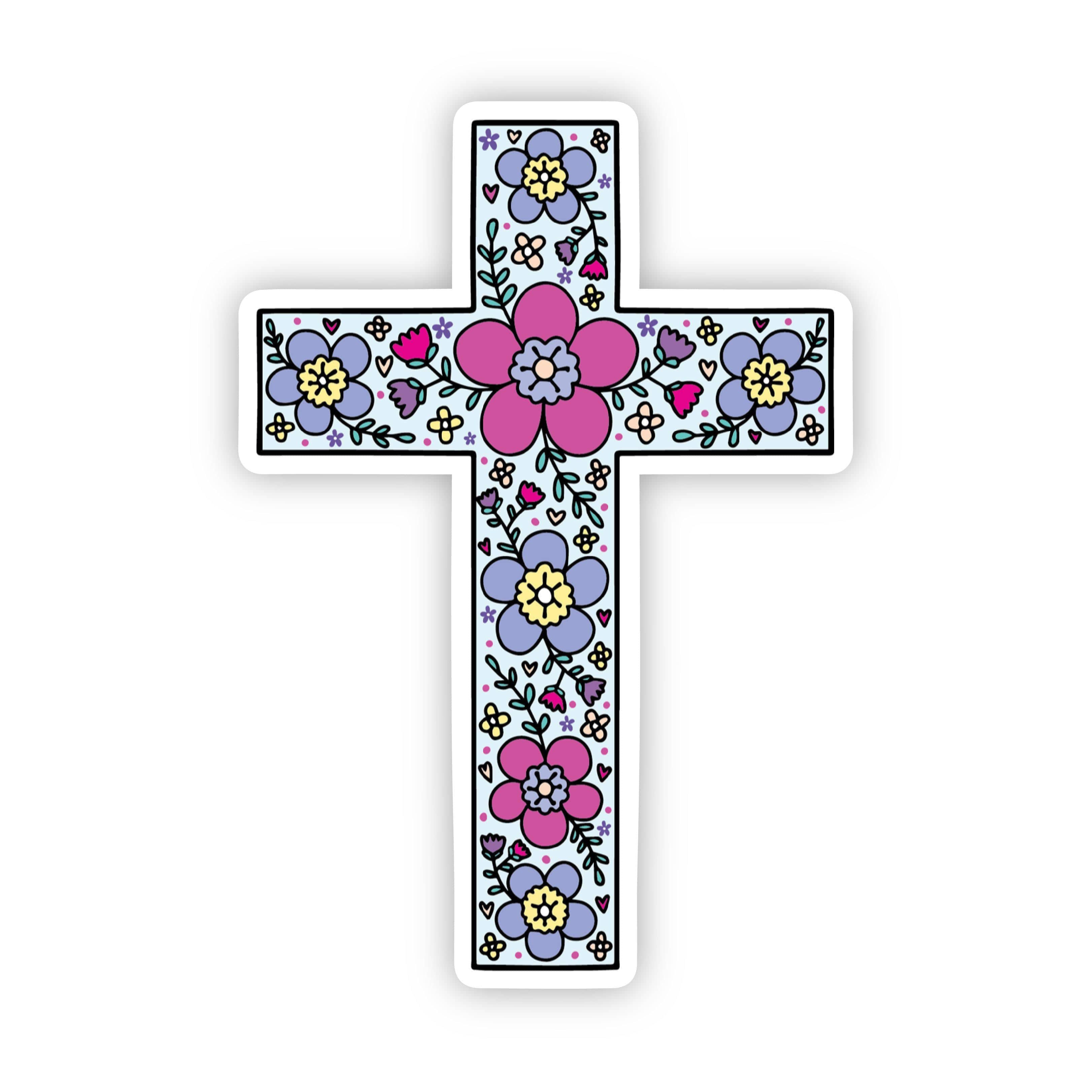  Floral Cross Sticker、mySite、elrpsem3k