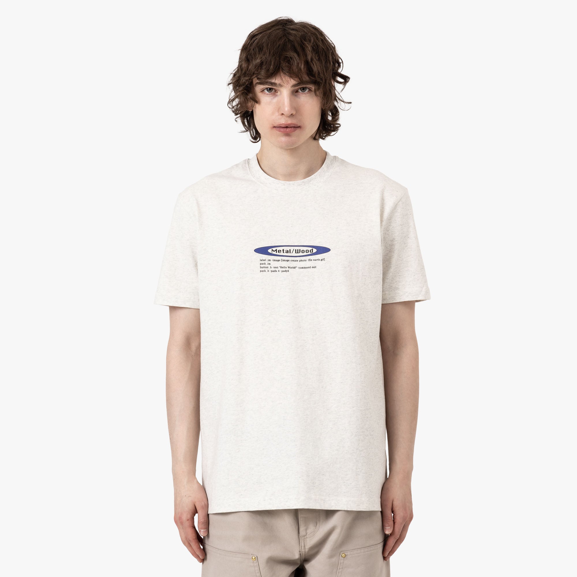  Metalwood Hello World T-Shirt Grey、mySite、merchandisen