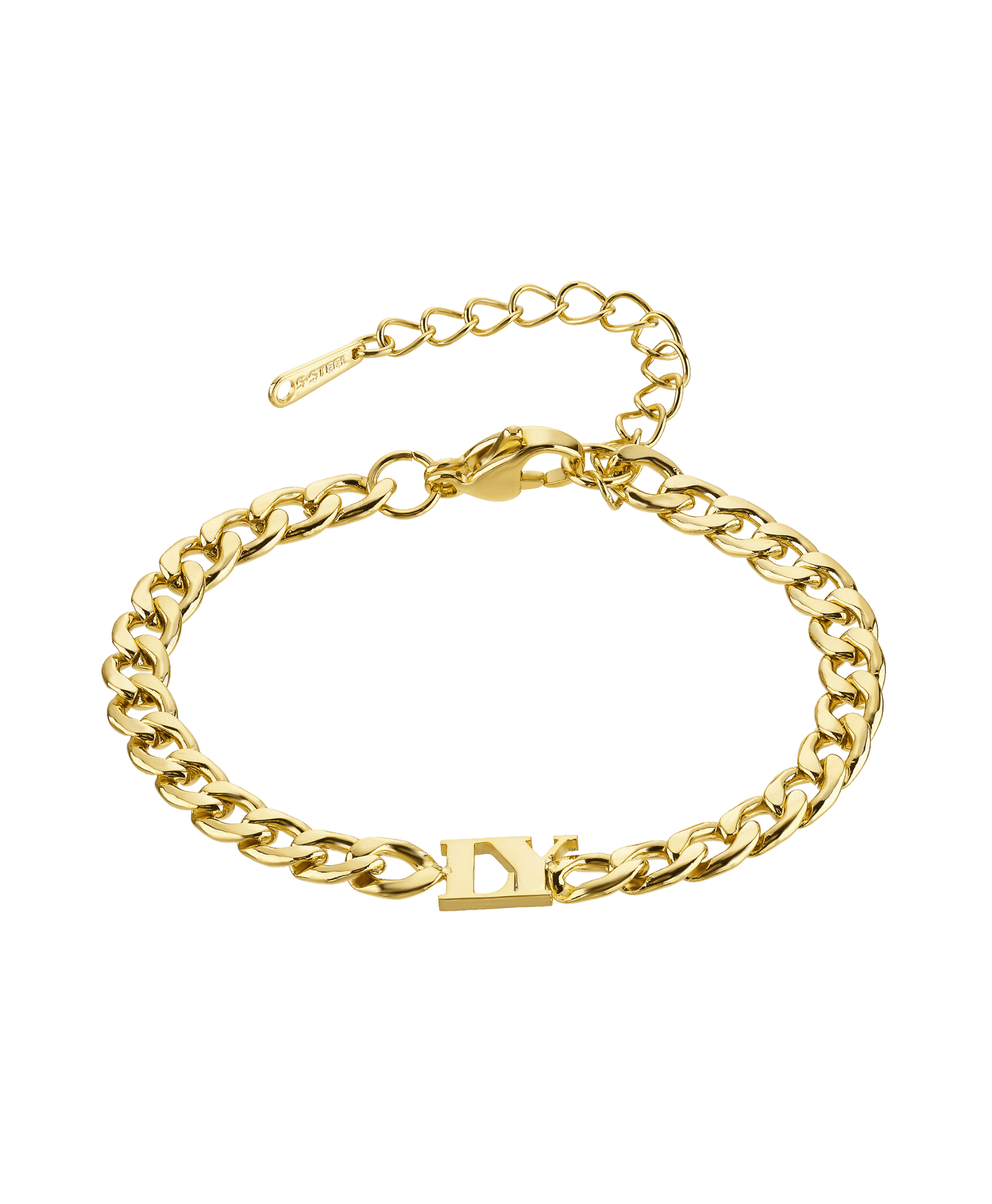  Bold Letters Bracelet 18ct Gold Vermeil
