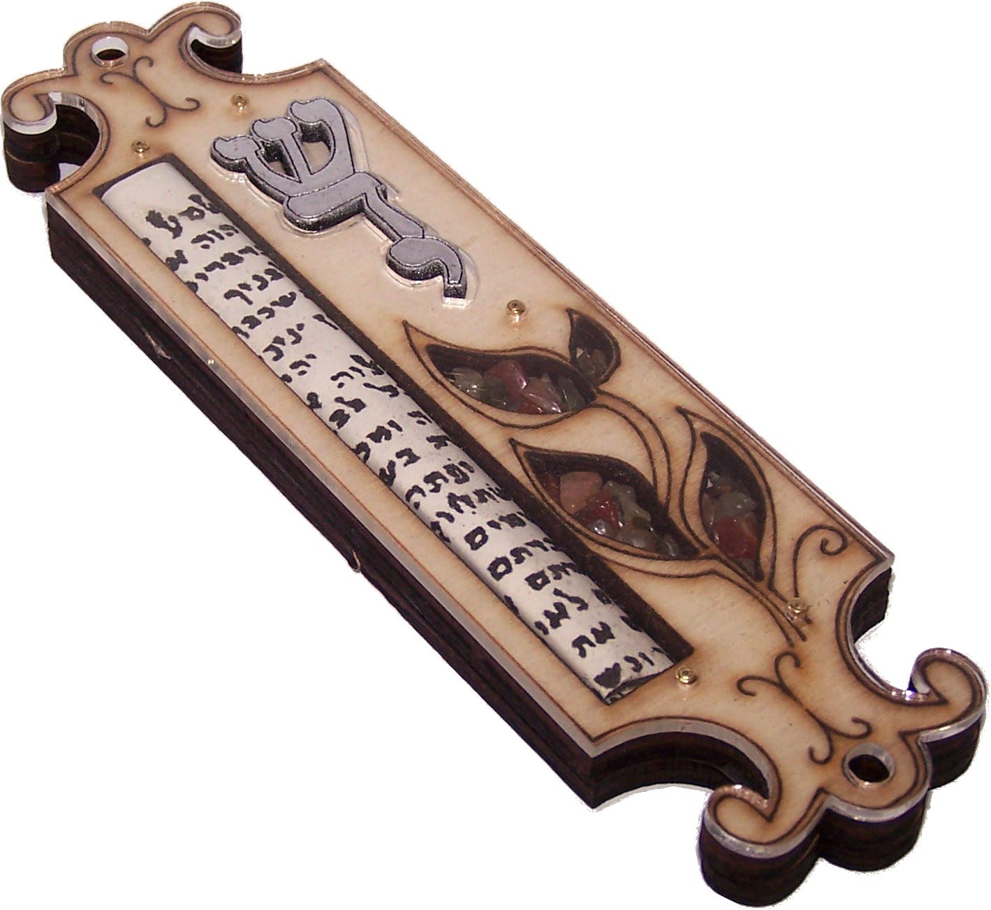  Holy Land Market Mezuzah-Wood Precious Stones (Shaddai)、mySite、elrpsem3k