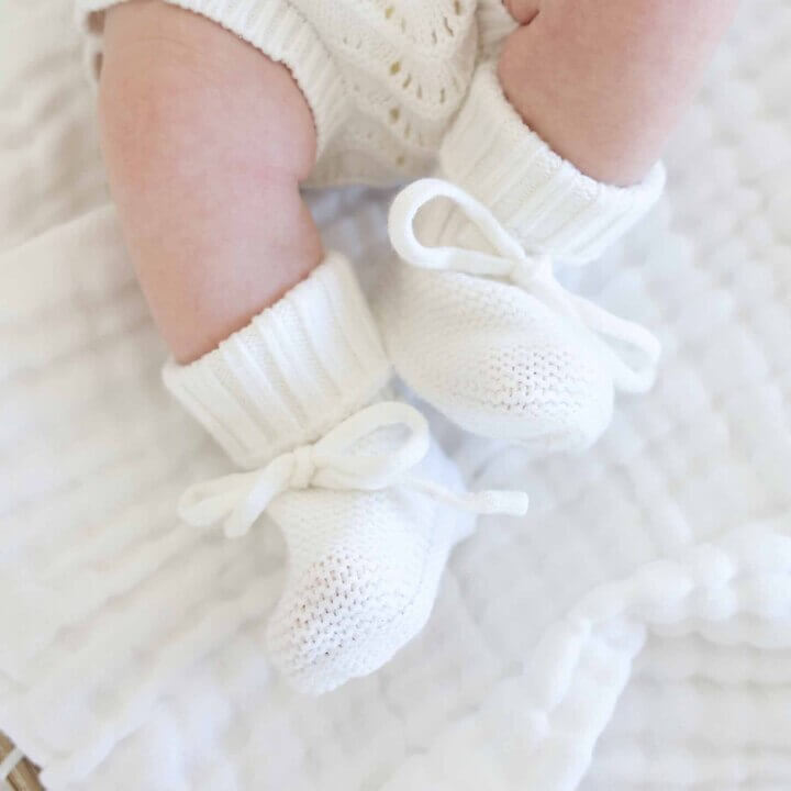  Knit Newborn Bow Booties | Light Ivory、mySite、layawaytickets