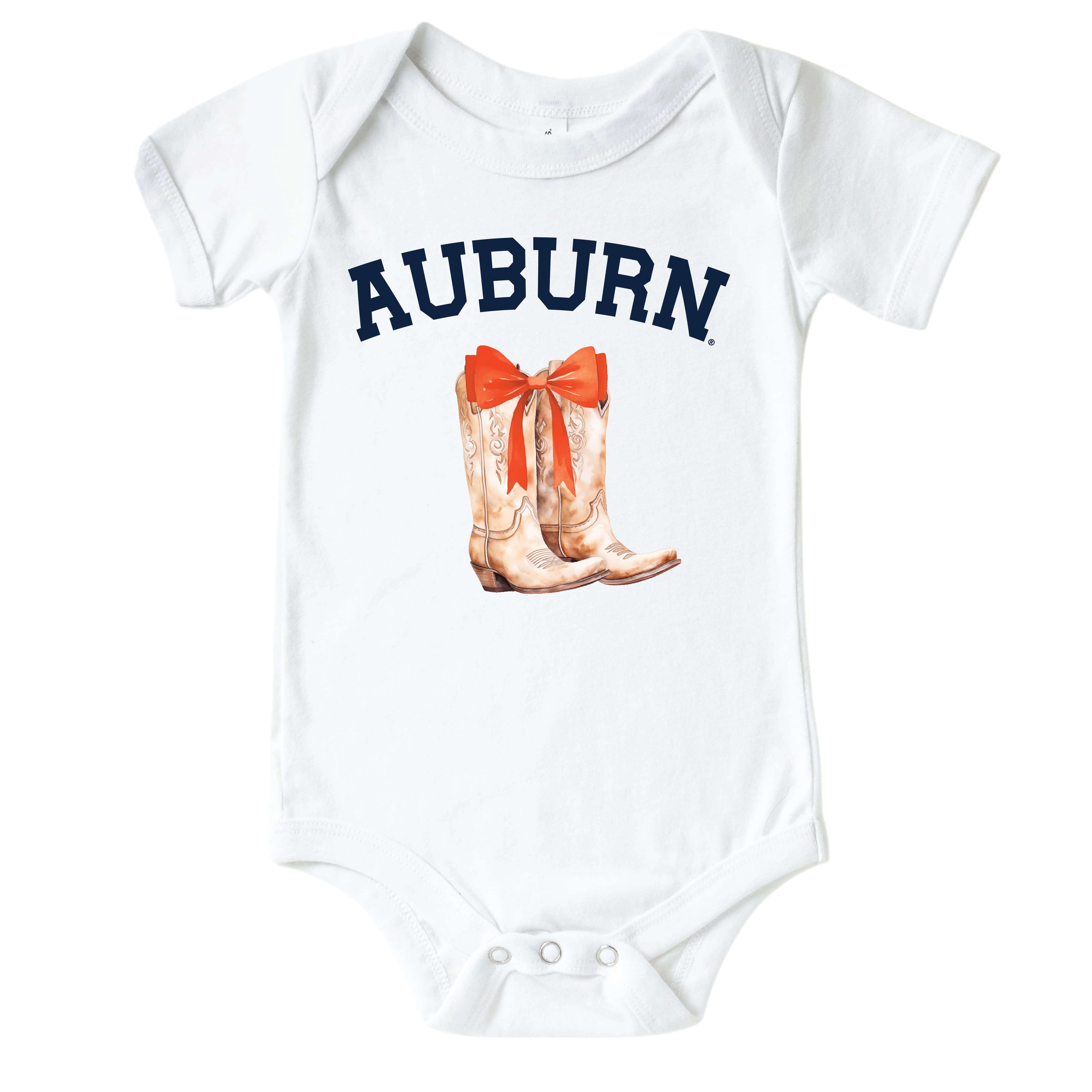  Auburn University | Footballs & Bows Graphic Bodysuit、mySite、layawaytickets