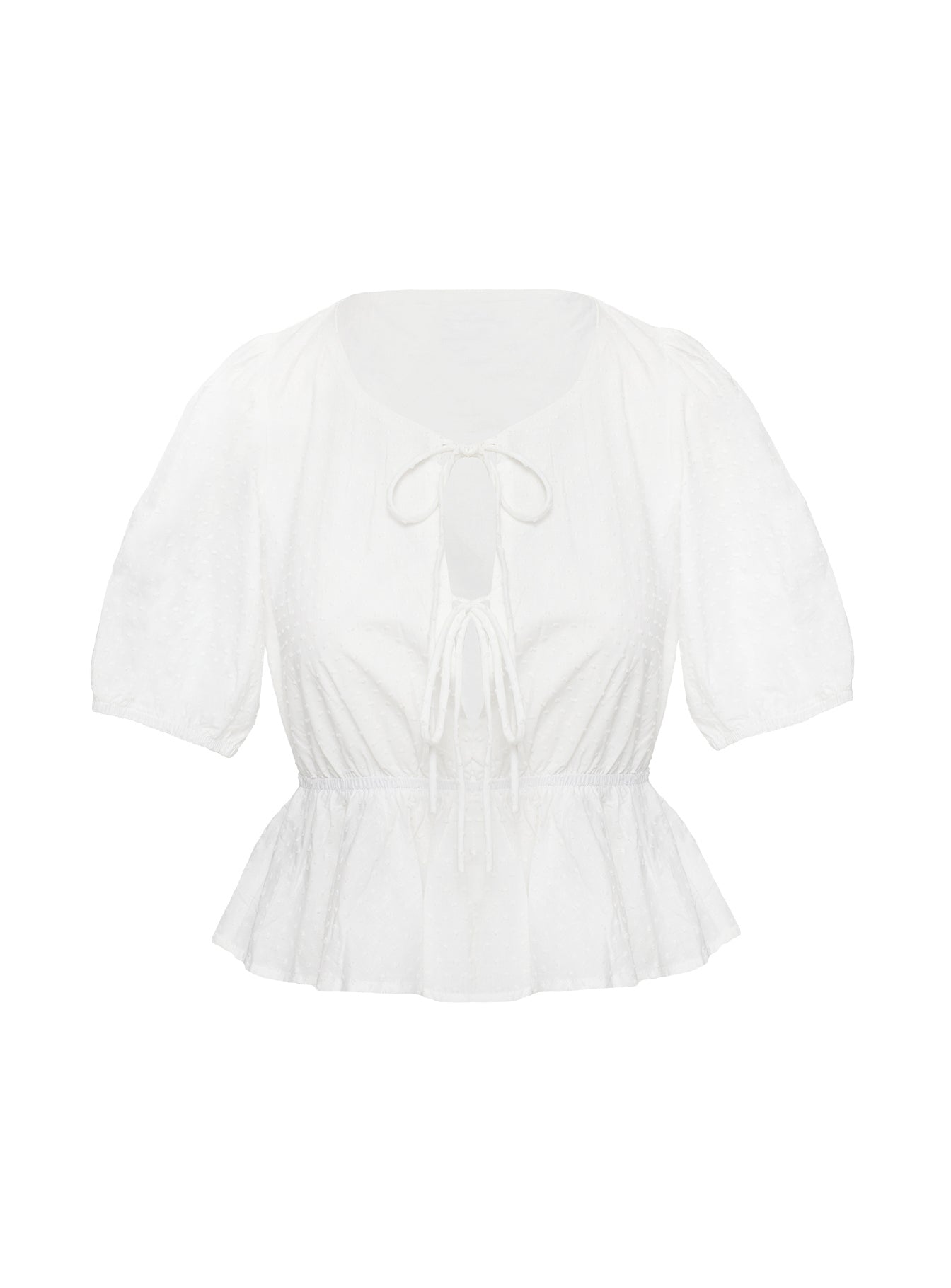 Puff Puff Peplum Top White、mySite、solidvoid