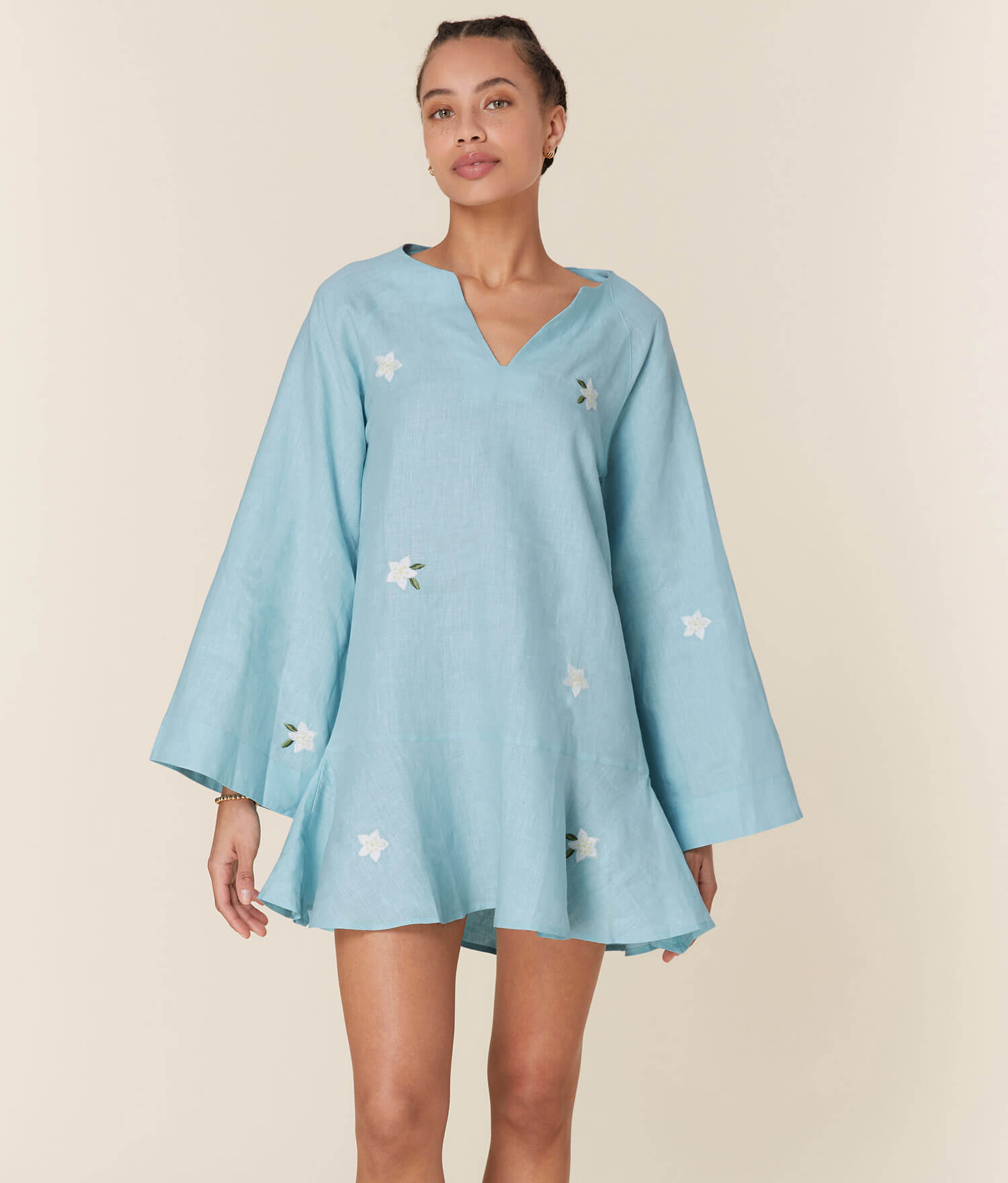  The Serik Mini Dress - Linen - Hydrangea、mySite、ashleygrahame