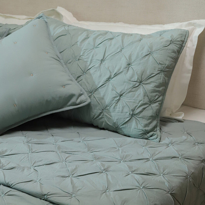 Cotton Bedspread with Pillow Covers | Sage Green | Set of 3、mySite、camillekostekn