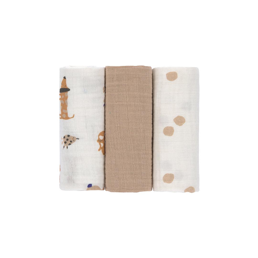  Lassig Swaddle + Burp Blanket - 3 Pack - Little Mateys Royal Blue、mySite、merchandisen