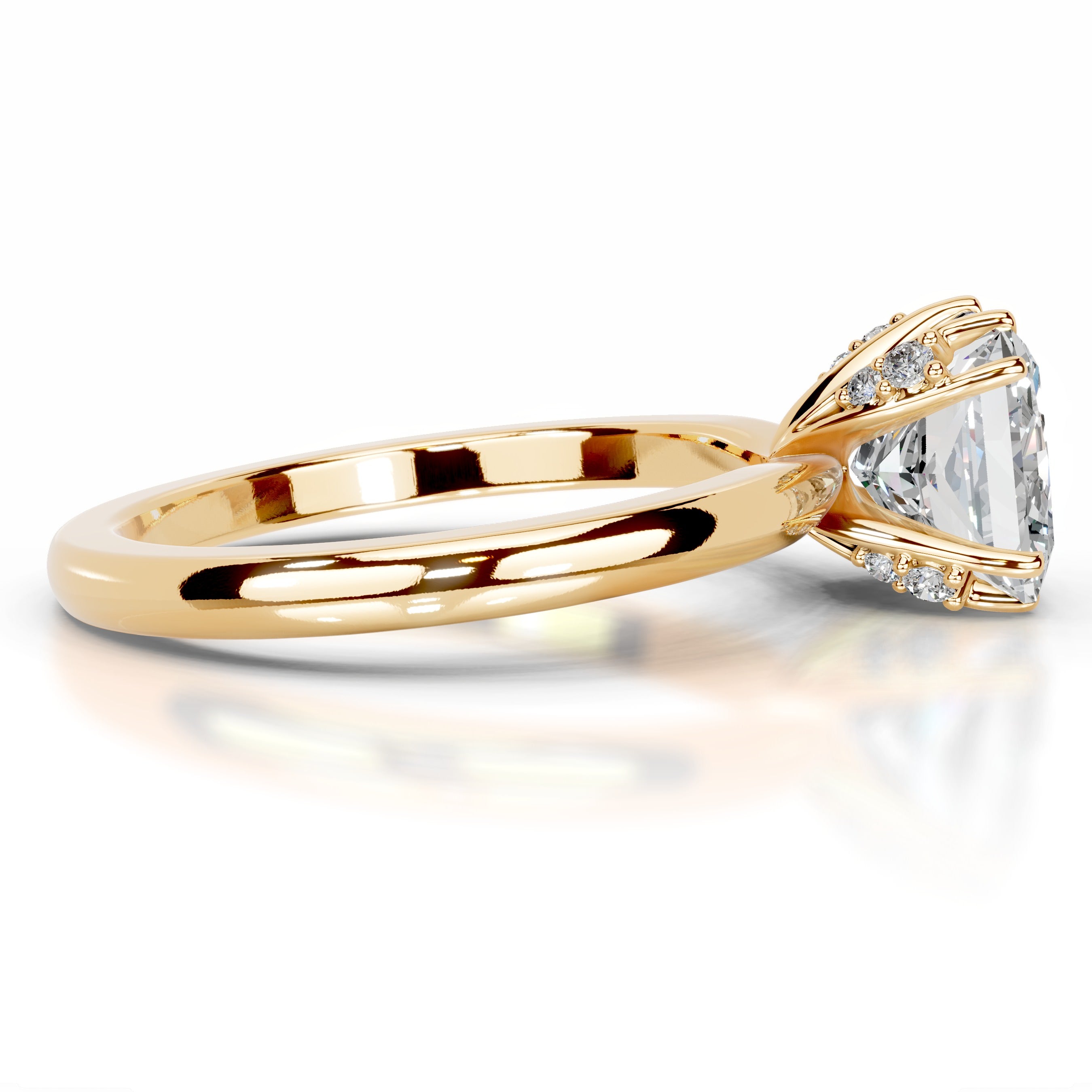 Collerina Moissanite & Diamond Ring - 18K Yellow Gold、mySite、hinf8tx79