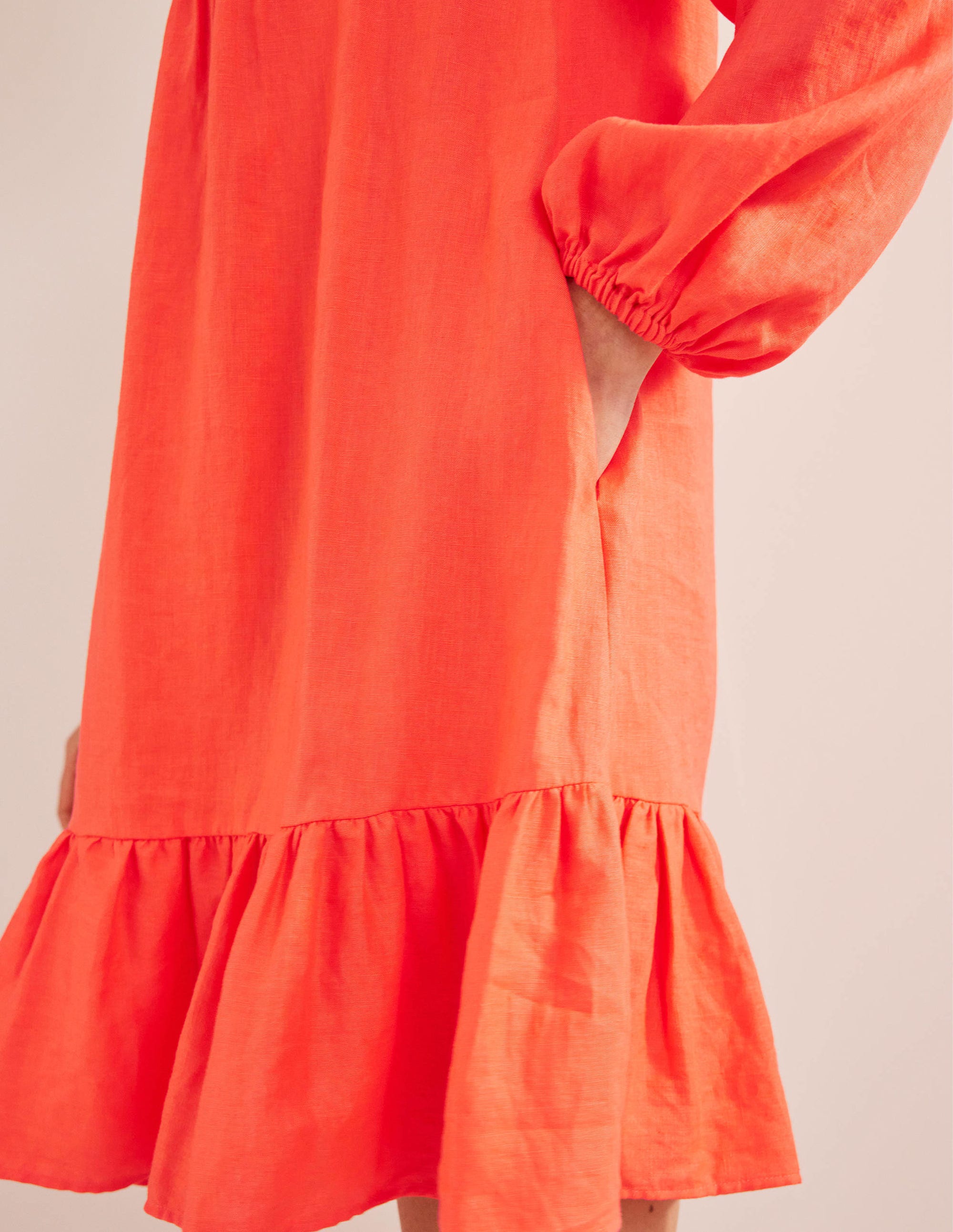  Tiered Linen Mini Dress-Watermelon Punch、mySite、ashleygrahame