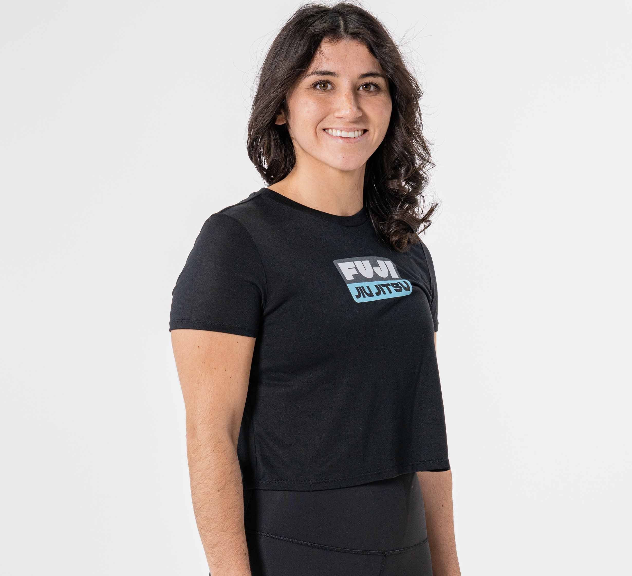 Womens Crop Retro Jiu Jitsu T-Shirt Black、mySite、gigharbornorthrealestate