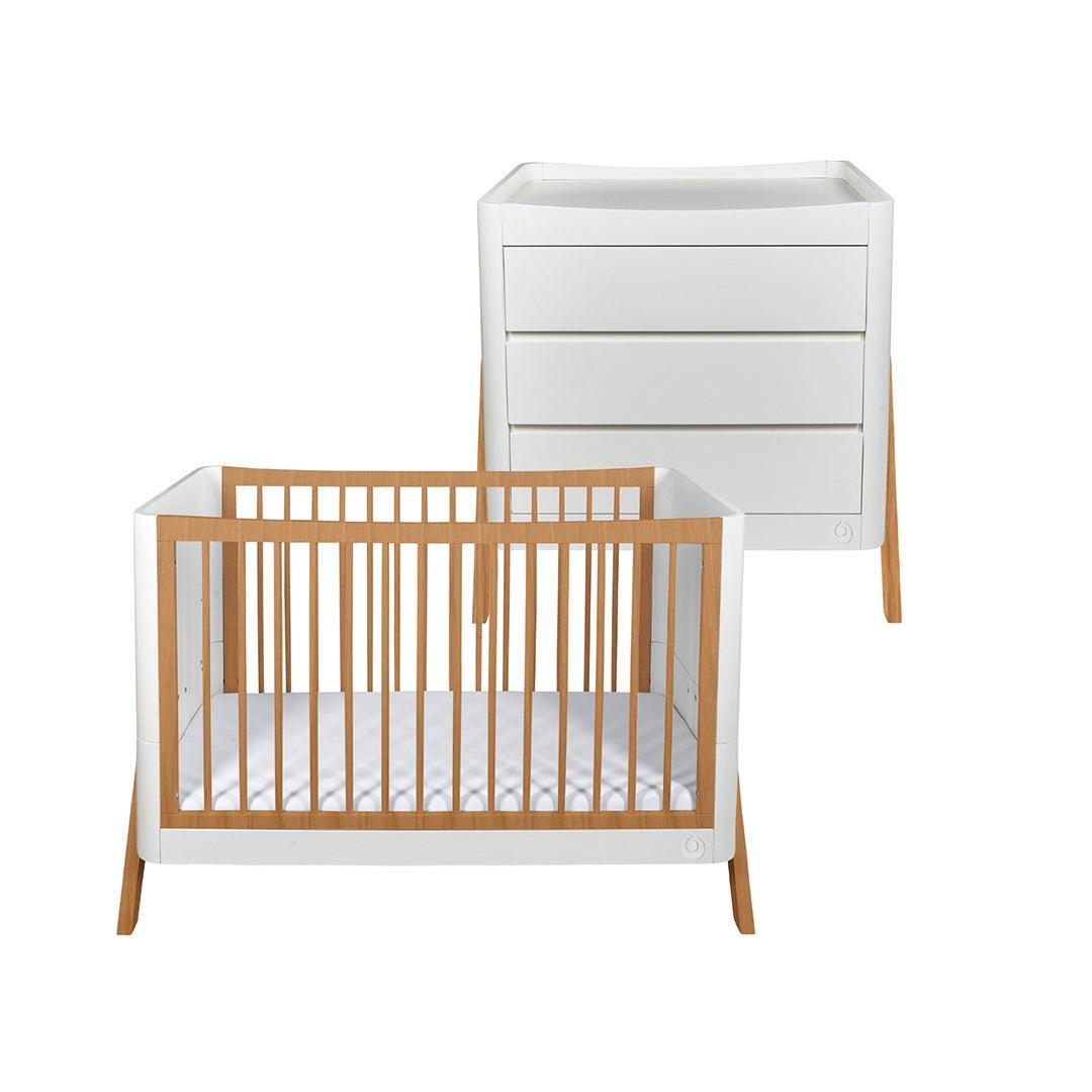  Gaia Baby Hera 'Studio Edit Two Piece Set (Cot & Dresser) - White / Oak、mySite、merchandisen