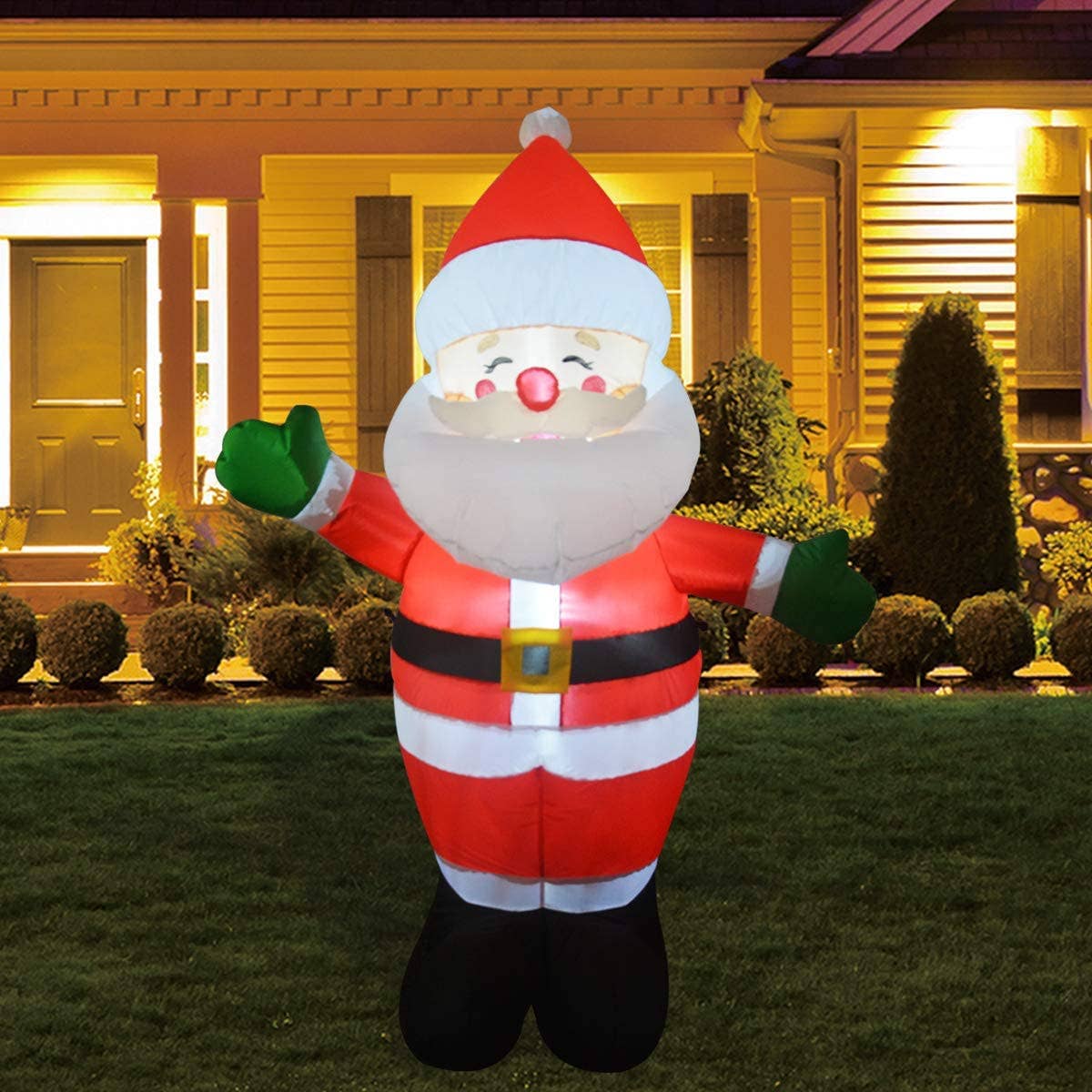Inflatable Santa Claus by Goosh 5 ft Christmas Inflatable Blow up Santa Yard Decoration、mySite、g9winljtr