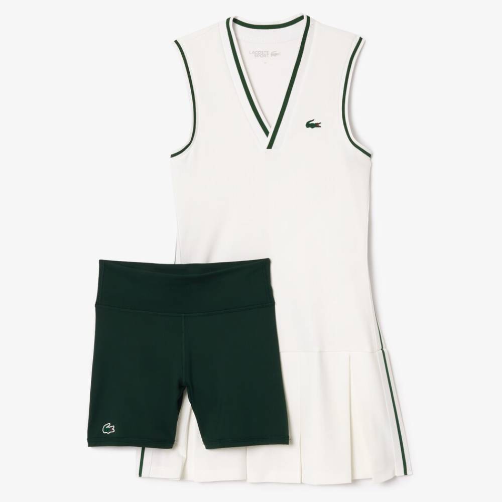 Lacoste Women's Ultra Dry Pique Tennis Dress (White)