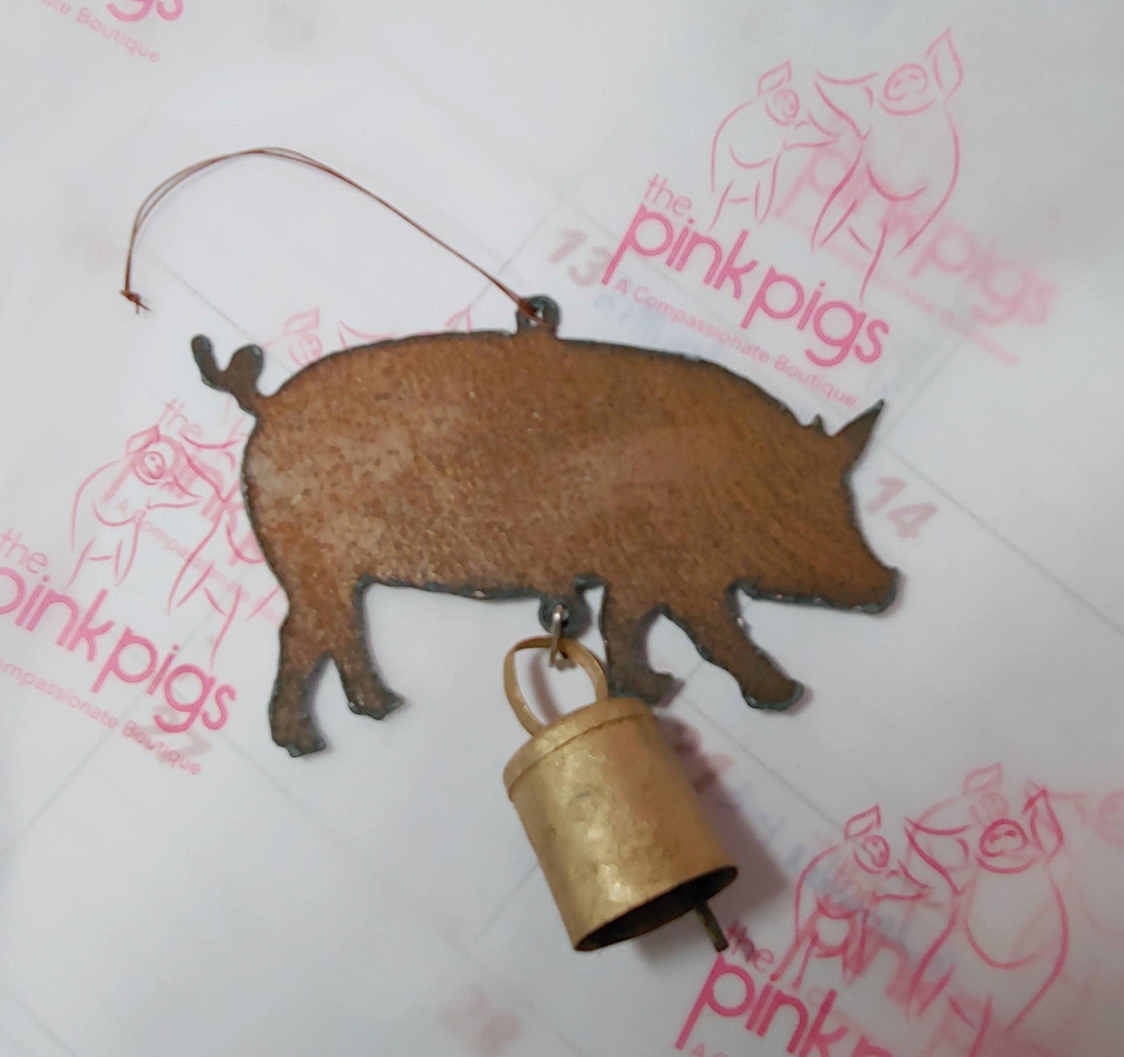 Metal Pig Bell Chimes Handmade in the USA *、mySite、g9winljtr