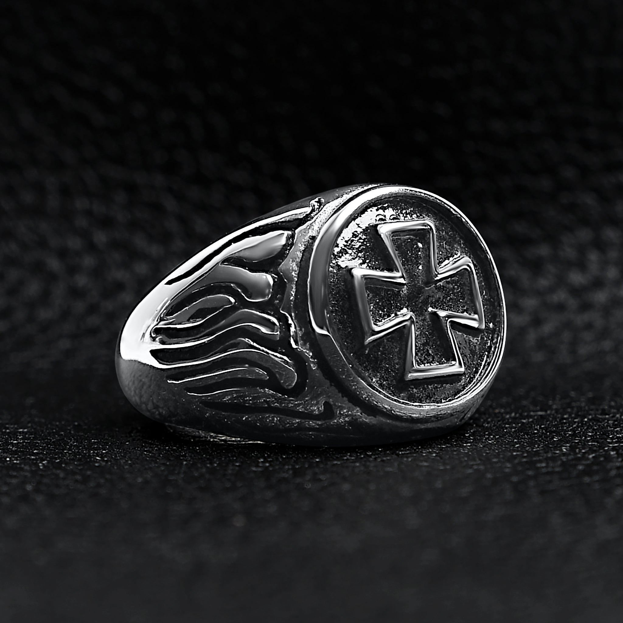 Stainless Steel Polished Maltese Cross Signet Ring / SCR0240、mySite、dreamappss