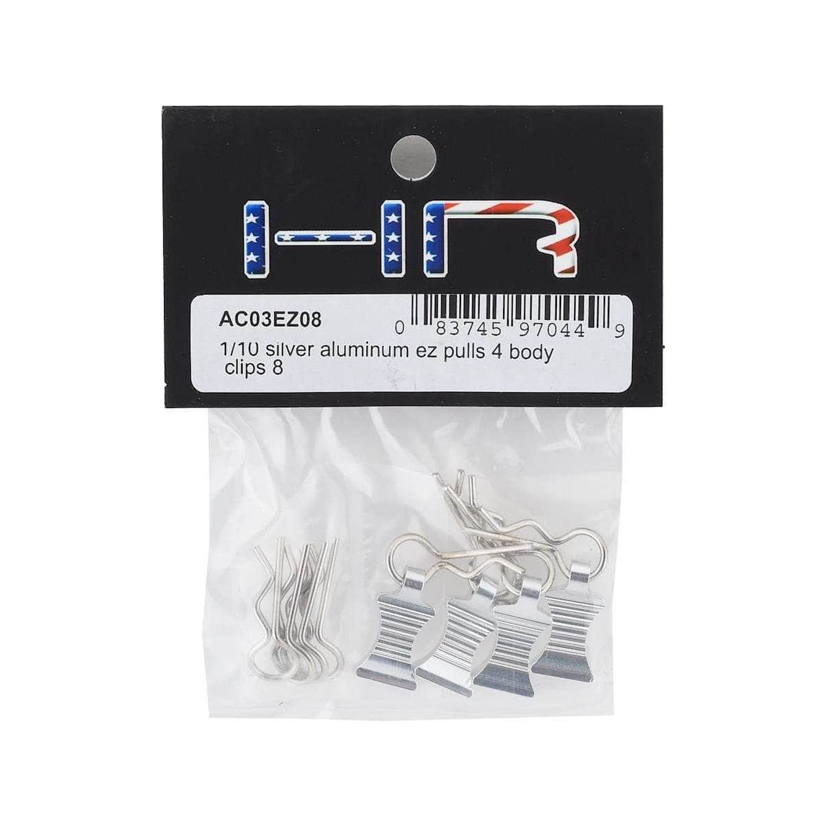  HRAAC03EZ08, Hot Racing 1/10 Aluminum EZ Pulls w/Body Clips (Silver) (4)、mySite、merchandisen