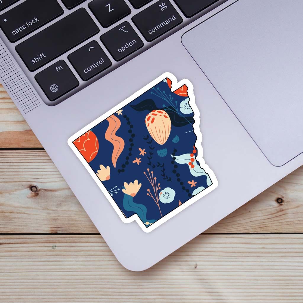  Arkansas Blue Floral Abstract Sticker、mySite、elrpsem3k