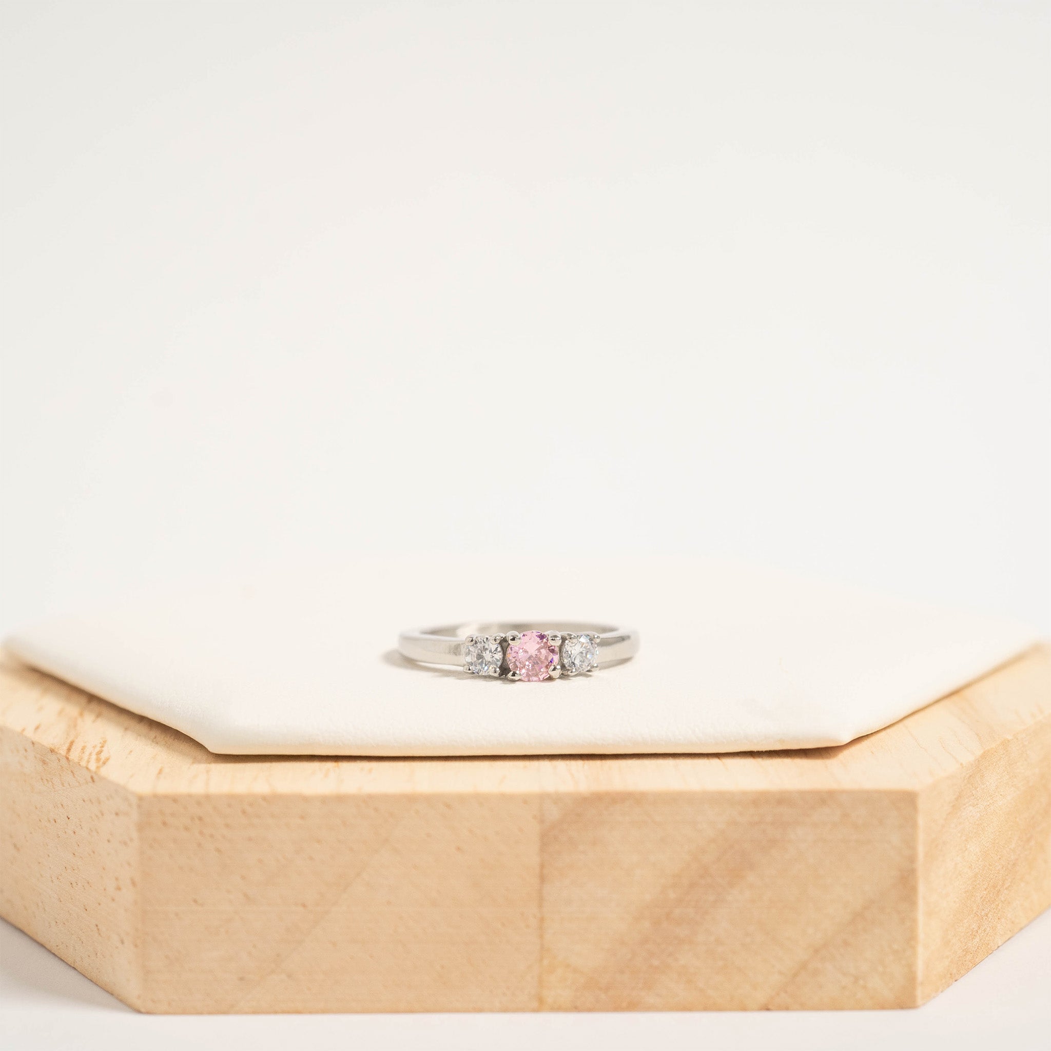 Stainless Steel Small CZ Accent Birthstone Ring / KSR0001、mySite、dreamappss