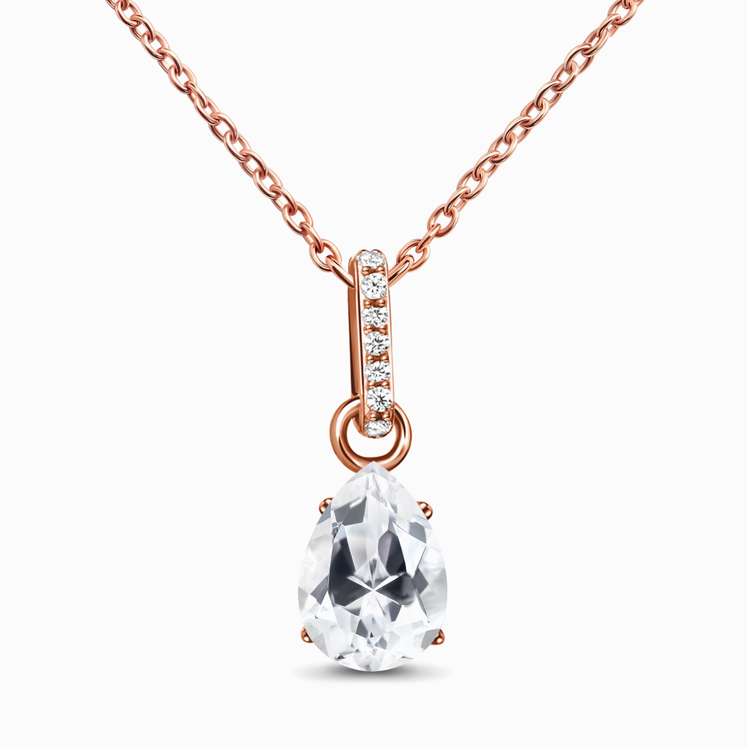 White Topaz Necklace Sway - April Birthstone、mySite、hinf8tx79