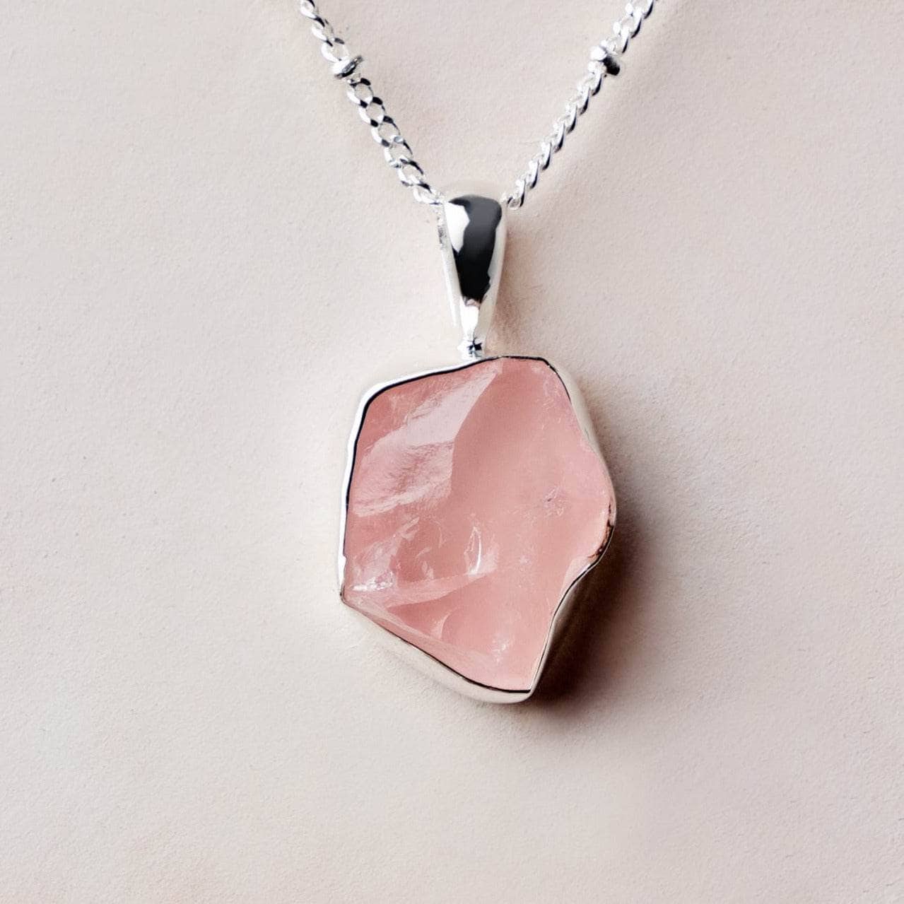 Rose Quartz Raw Crystal Necklace、mySite、hinf8tx79