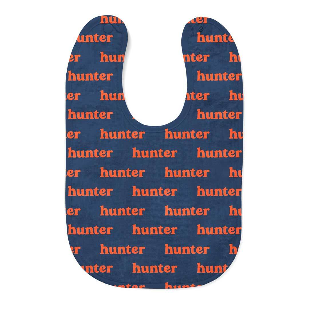  Personalized Baby Name Bib | Navy & Orange、mySite、layawaytickets