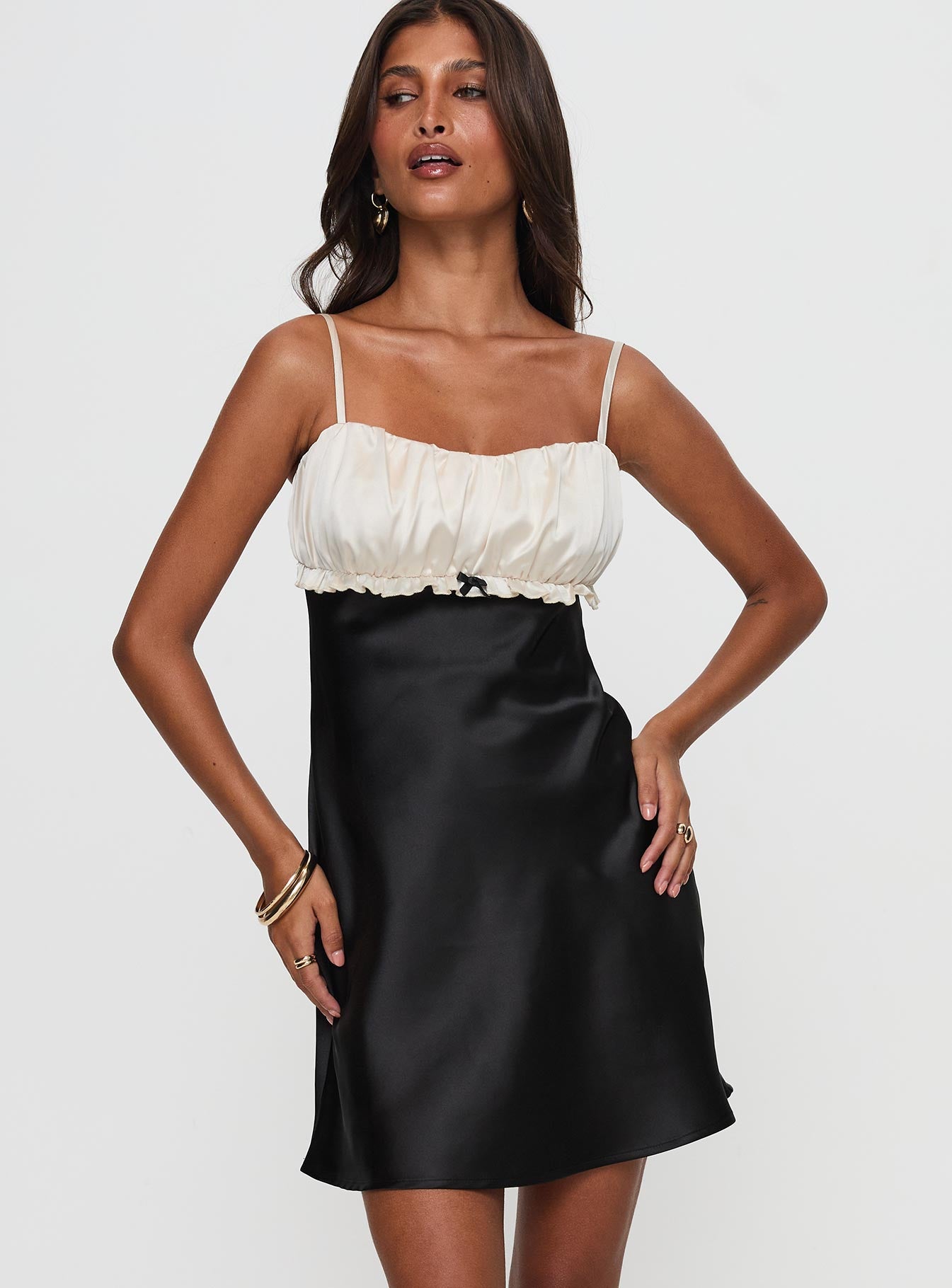 Cacciatore Mini Dress Black / Cream、mySite、solidvoid