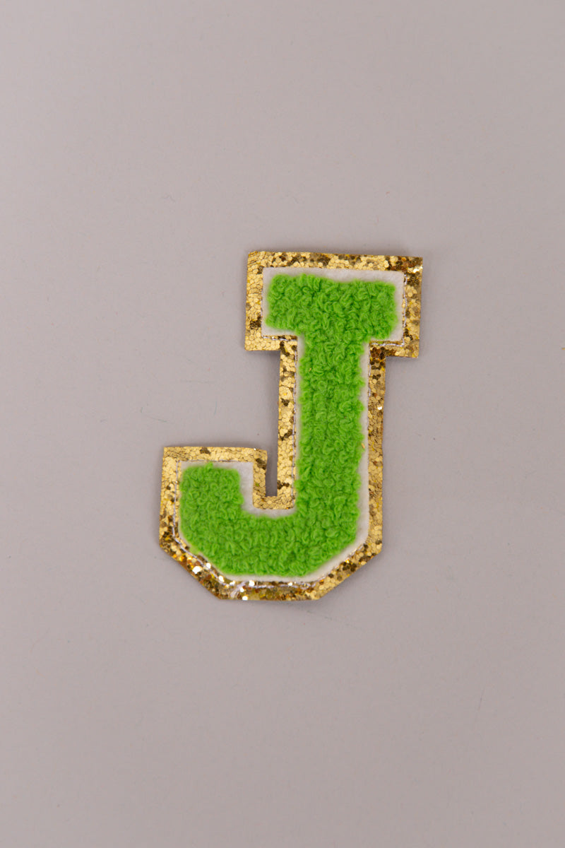 Chenille Adhesive Patch Letters - Green 5.5cm、mySite、hinf8tx79