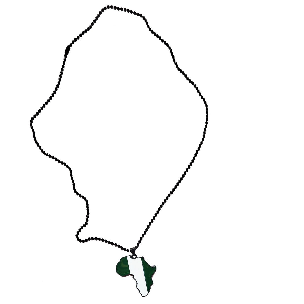 Nigerian Flag Pendant Necklace Africa Map Necklace、mySite、solidvoid