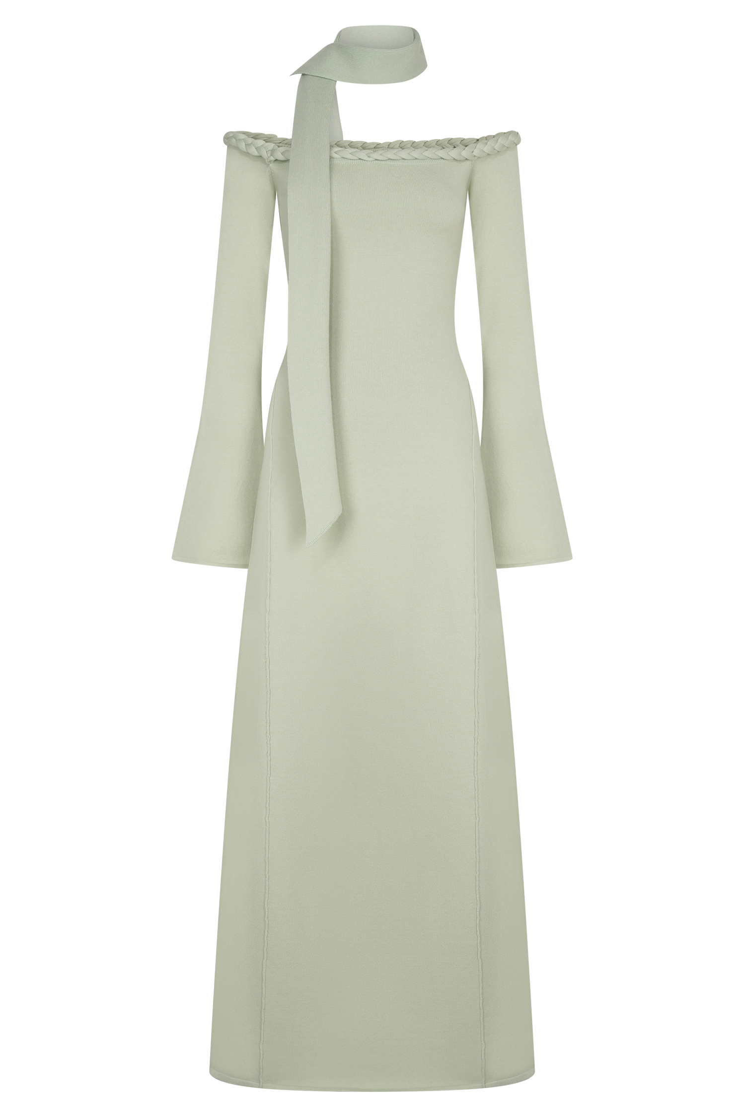 Heidi Strapless Knit Scarf Maxi Dress - Pastel Green、mySite、solidvoid