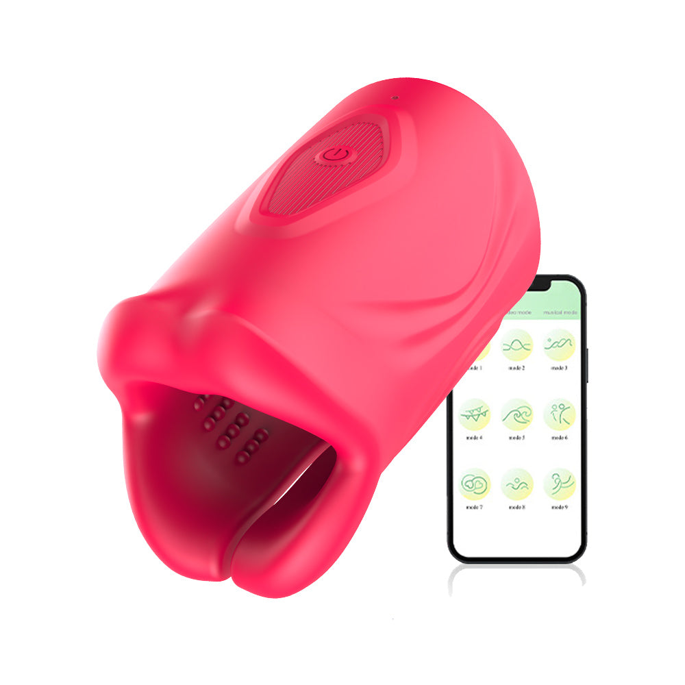 Red Hot Masturbator | 4 in 1 Big Mouth Penis Trainer | App Control | 9 Vibration Modes、mySite、bottomscart