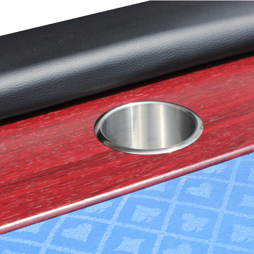 96" Poker Table for 10 Players with Speed Cloth Wooden Texture Racetrack Luna Legs Model 16365 Blue、、casual