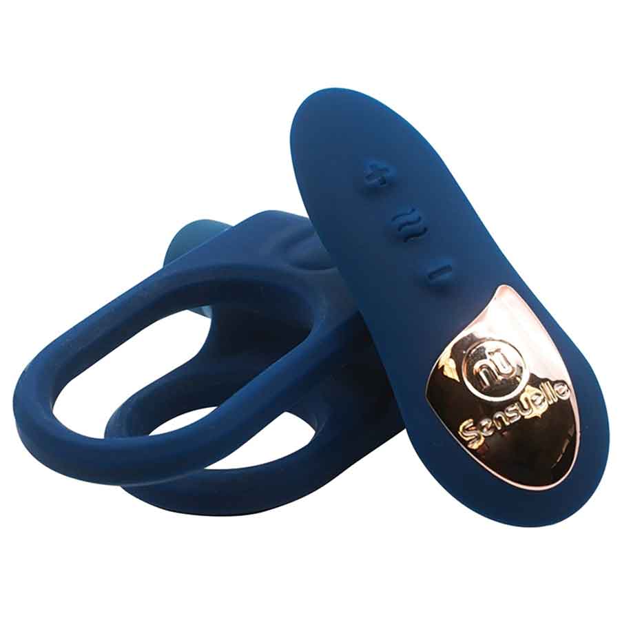 nu Sensuelle Vibrating Silicone Cock Ring and Remote Control Navy Blue、mySite、bottomscart