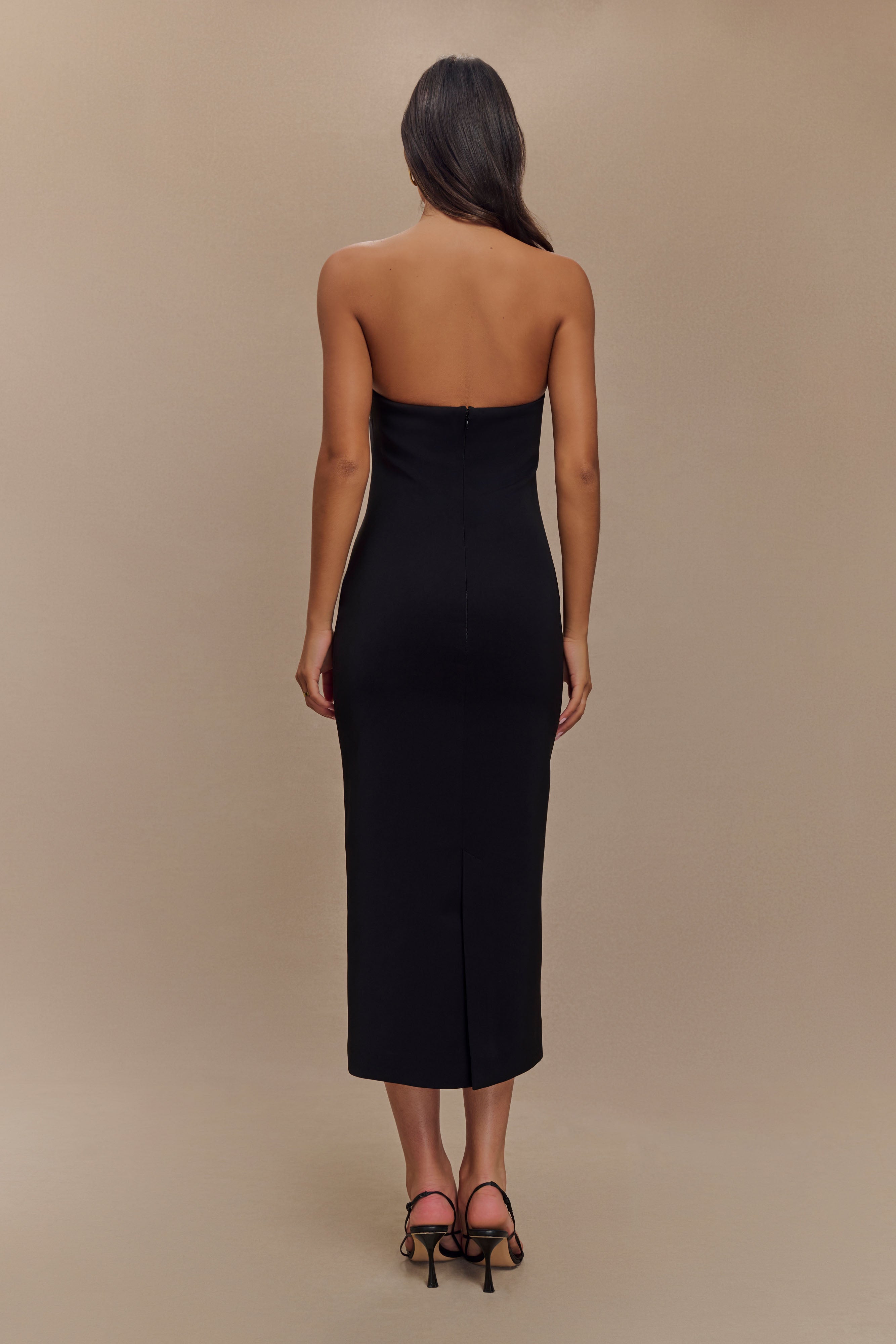 Sussan Strapless Midi Dress - Black、mySite、solidvoid