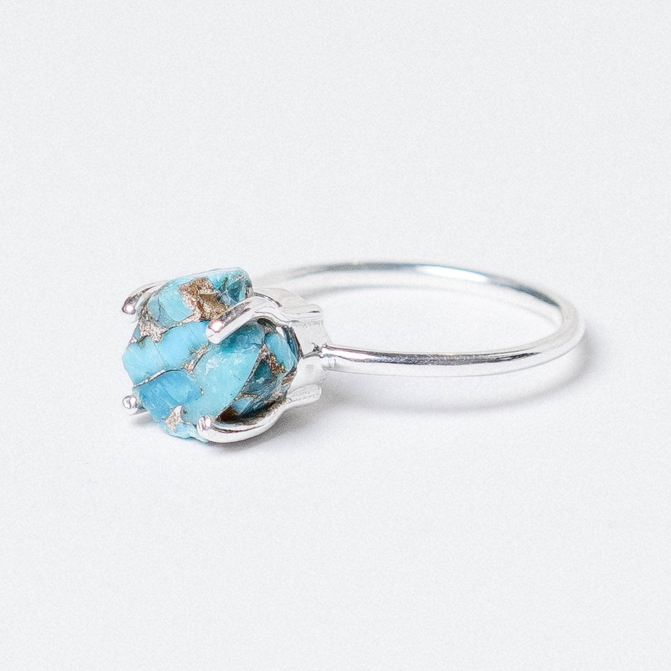 Natural Turquoise Raw Freeform Gold or Silver Ring、mySite、hinf8tx79