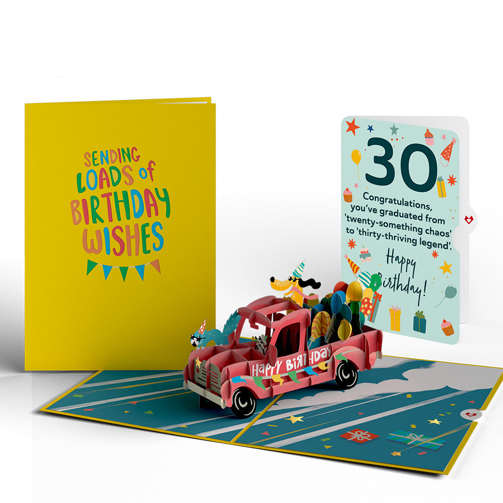 30th Birthday Truck Pop-Up Card and Sentiment Set、mySite、solidvoid