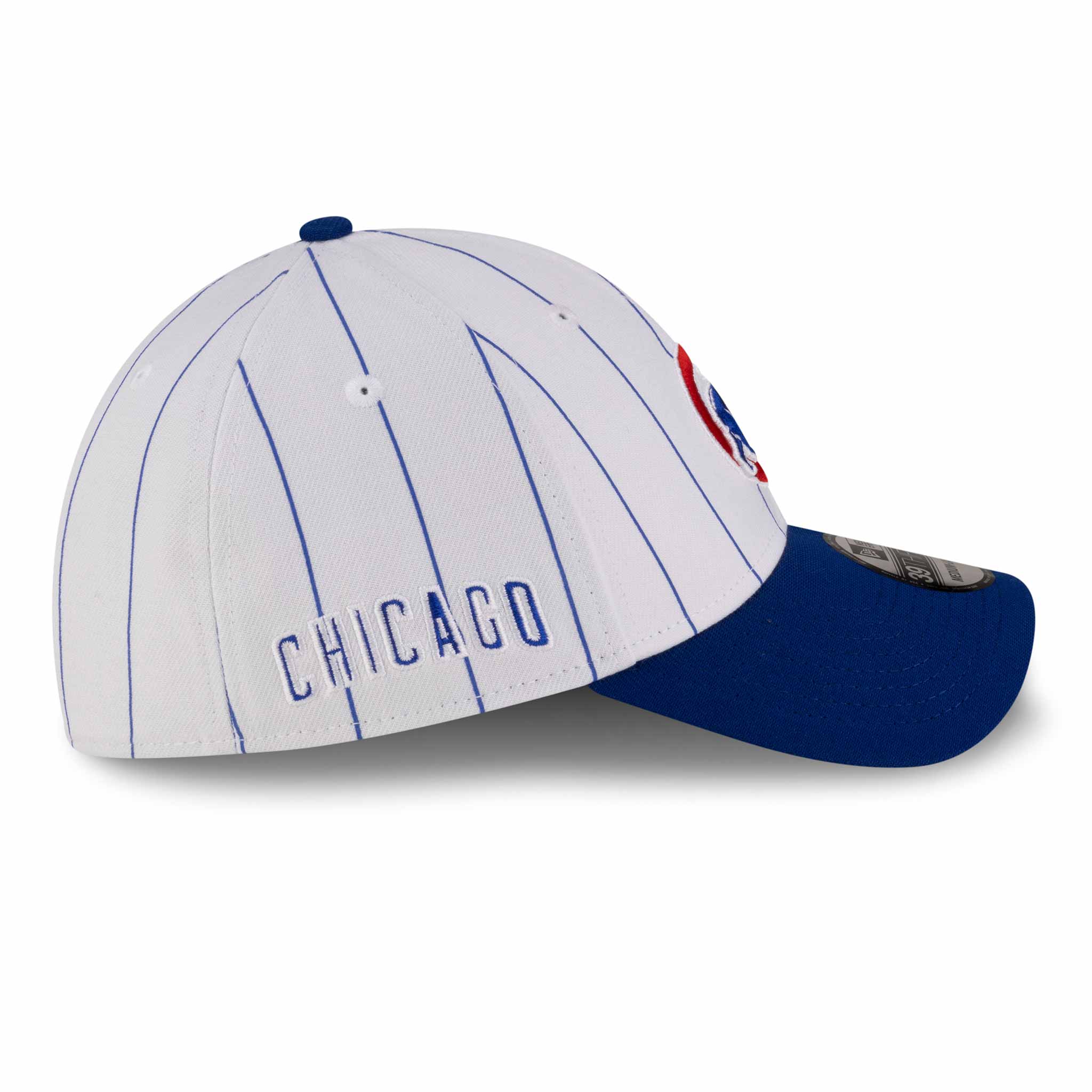 Chicago Cubs New Era 39THIRTY White Pinstripe Walking Bear Stretch Fit Cap、mySite、vikingsvslions
